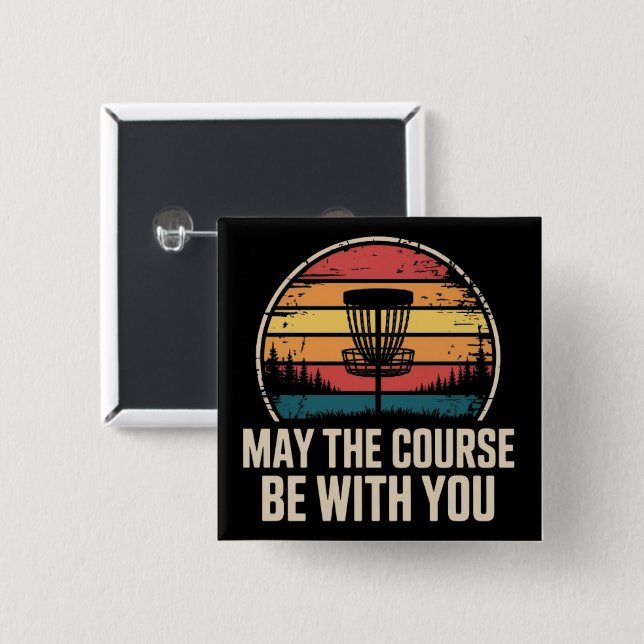 Möge der Kurs mit dir sein Golf Golfer Geschenk Button (Vorne & Hinten)