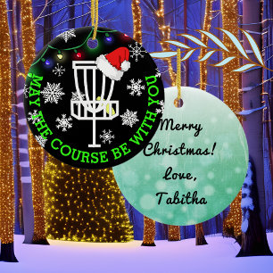 Möge der Kurs mit Ihnen sein, Disk Golf Weihnachte Keramik Ornament