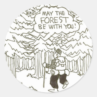 "Möge der Wald bei dir sein!" Runder Aufkleber