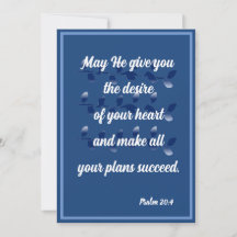 Möge Er Ihnen den Wunsch Ihrer Psalm 20:4 Karte ge