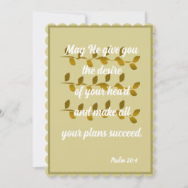 Möge Er Ihnen den Wunsch Ihrer Psalm 20:4 Karte ge