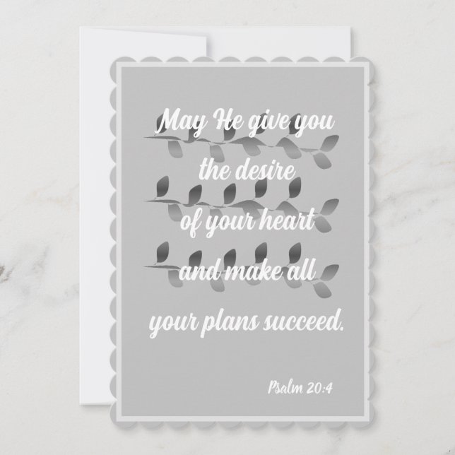 Möge Er Ihnen den Wunsch Ihrer Psalm 20:4 Karte ge (Vorderseite)