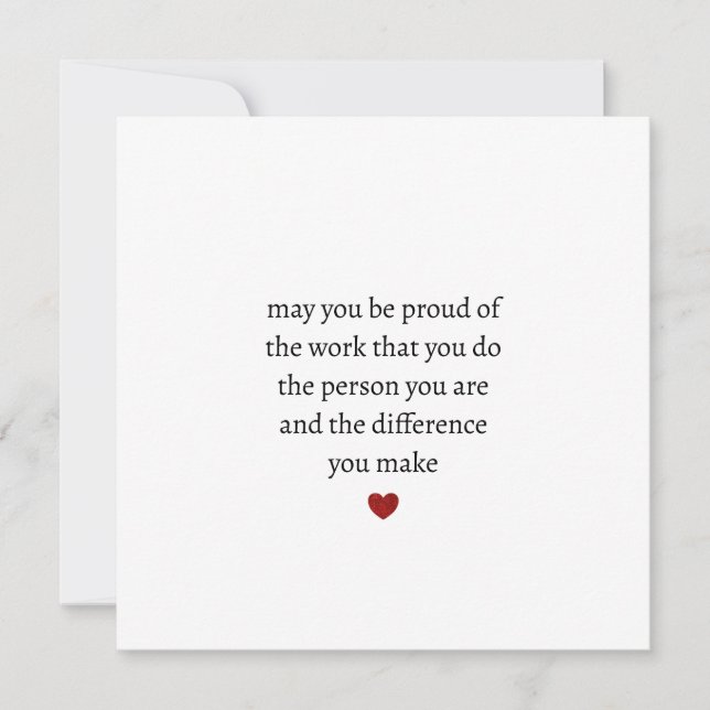 möge es dir stolz machen auf die Arbeit, die du tu (Vorderseite)