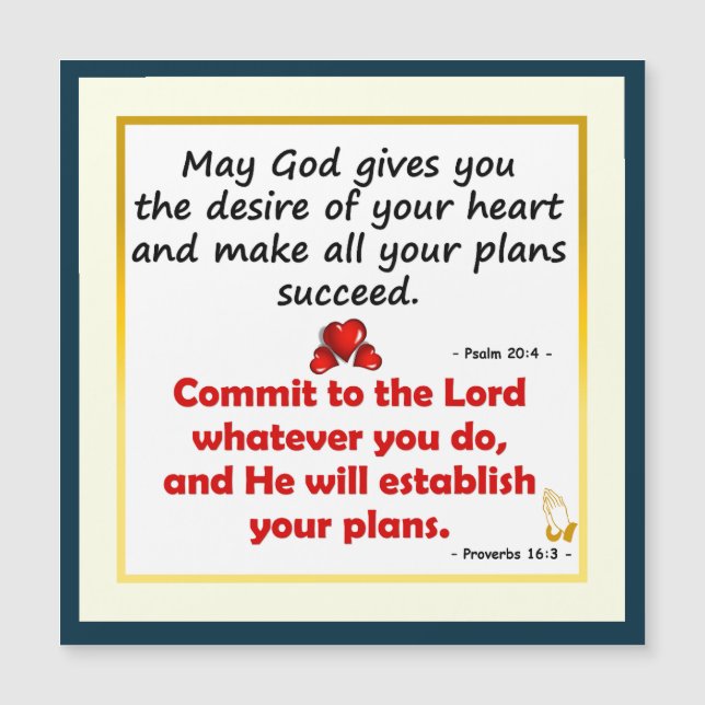 Möge Gott dir den Wunsch deiner Herzkarte geben Magnetkarte (Vorderseite)