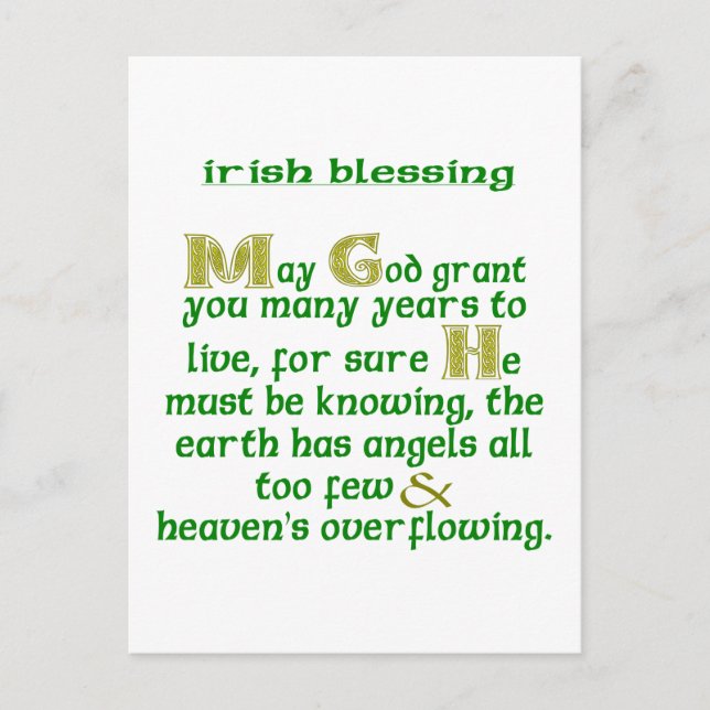 Möge Gott dir viele Jahre geben Postkarte (Vorderseite)