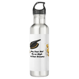 Möge Ihr Hut auf einem Edelstahlflasche