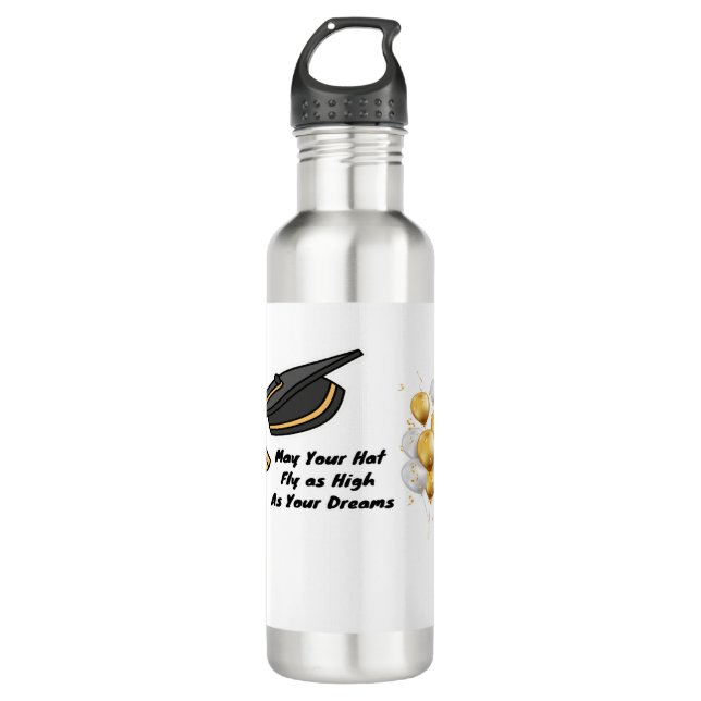 Möge Ihr Hut auf einem Edelstahlflasche (Vorderseite)