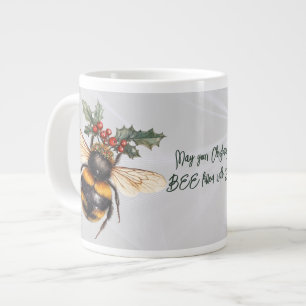 Möge Ihr Weihnachten voller Freude mit Bienen sein Jumbo-Tasse
