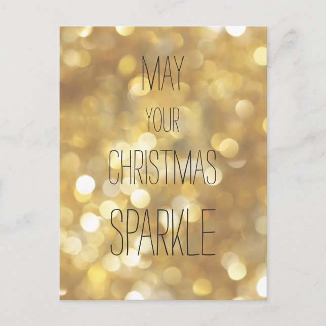 Möge Ihr Weihnachtssparkle - Gold-Glitzer Postkarte (Vorderseite)