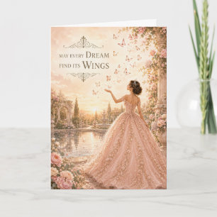 Möge jeder Traum seine Flügel finden Quinceañera-K Karte