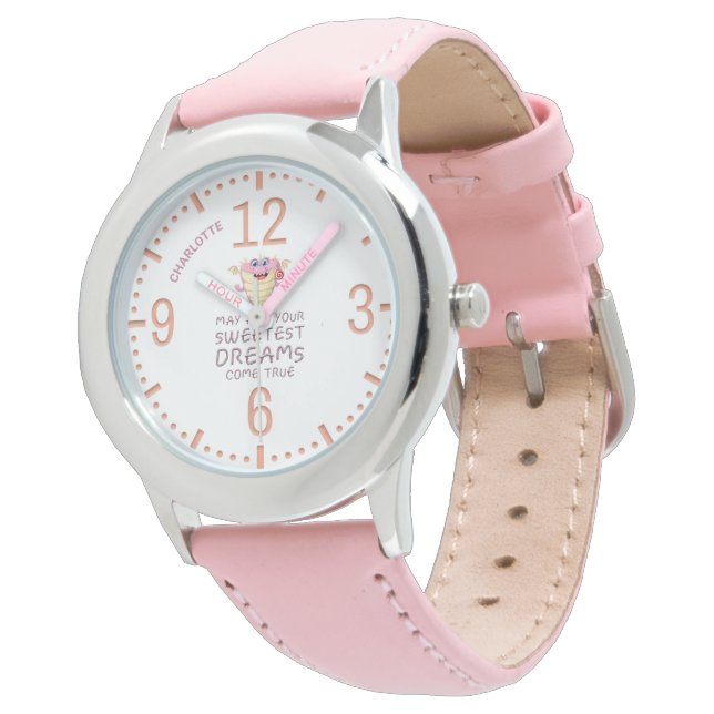Mögen alle deine süßesten Träume wahr werden Armbanduhr (Schrägansicht)