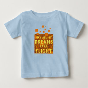 Mögen alle meine Träume in Orange Braun Gelb flieg Baby T-shirt