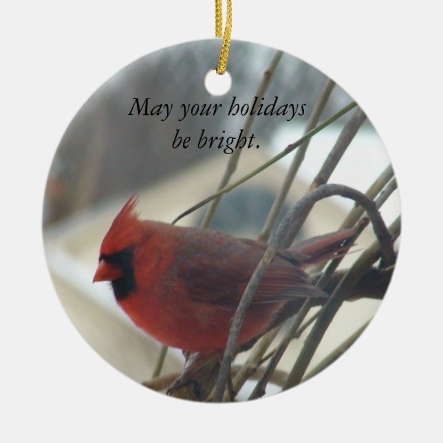 Mögen Ihre Feiertage hell sein Keramik Ornament (Vorne)