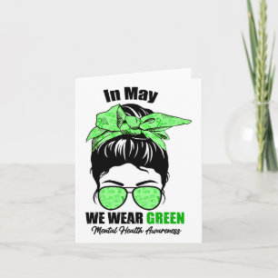 Mögen wir Green Messy Bun Mental Health Awards tra Karte