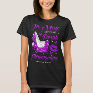 Mögen wir Lila High Heels Fibromyalgie Awarene tra T-Shirt