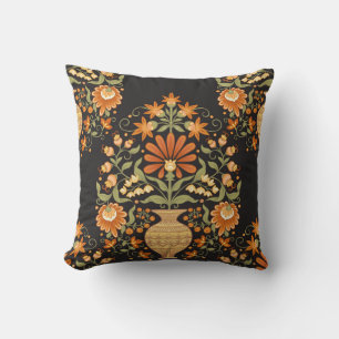 Moghul-Fantasie: Retro-Blumenopulenz Kissen