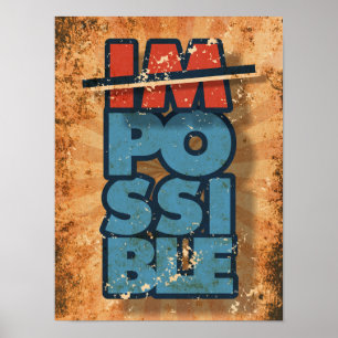 Mögliche Unmögliche Vintage-Motivation Poster