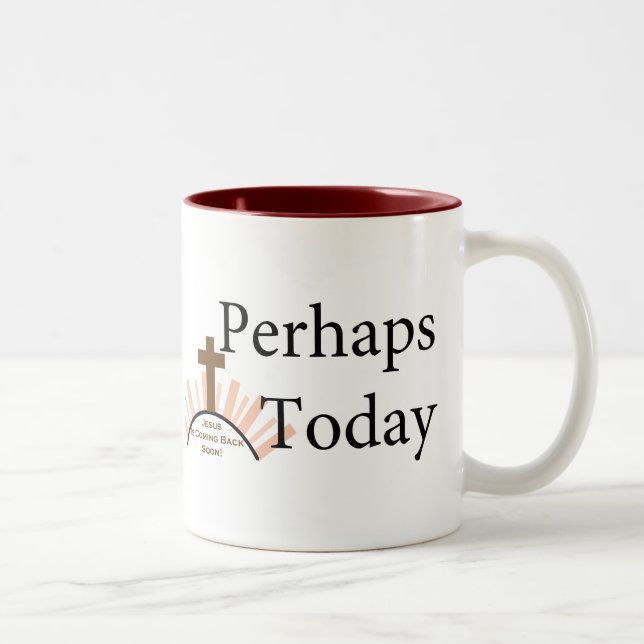 Möglicherweise heute - auf Weiß Zweifarbige Tasse (Rechts)