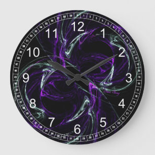 Möglichkeiten - kosmisches Amethyst abstraktes Große Wanduhr