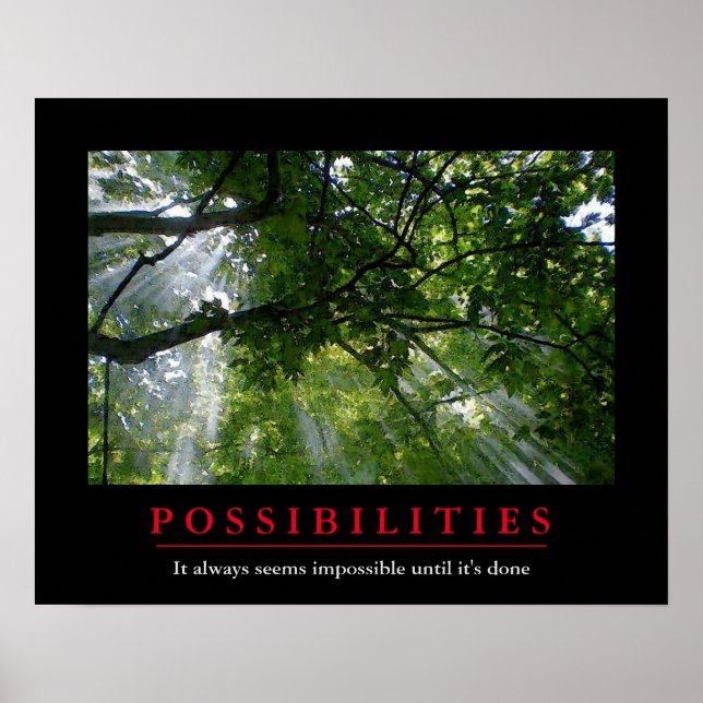 Möglichkeiten Motivierend Kunstwerke mit Inspirati Poster (Vorne)