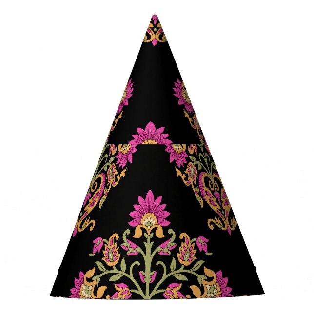 Moguler Blumenpaisley, nahtloses Design. Partyhütchen (Vorderseite)