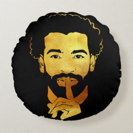 Mohamed Salah, der ägyptische König Fußball Rundes Kissen