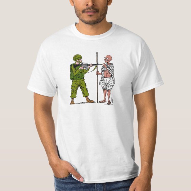 Mohandas Gandhi gegen Gewalt u. Beruf T-Shirt (Vorderseite)