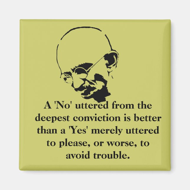 Mohandas Gandhi-Zitat individuell zugeschnitten Magnet (Vorne)