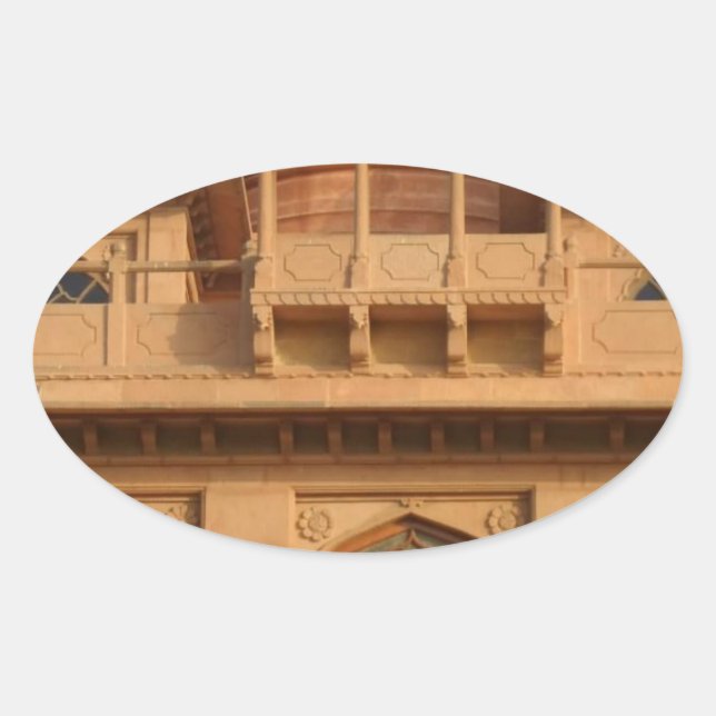 Mohatta Palace Museum: Iconic Design Ovaler Aufkleber (Vorderseite)