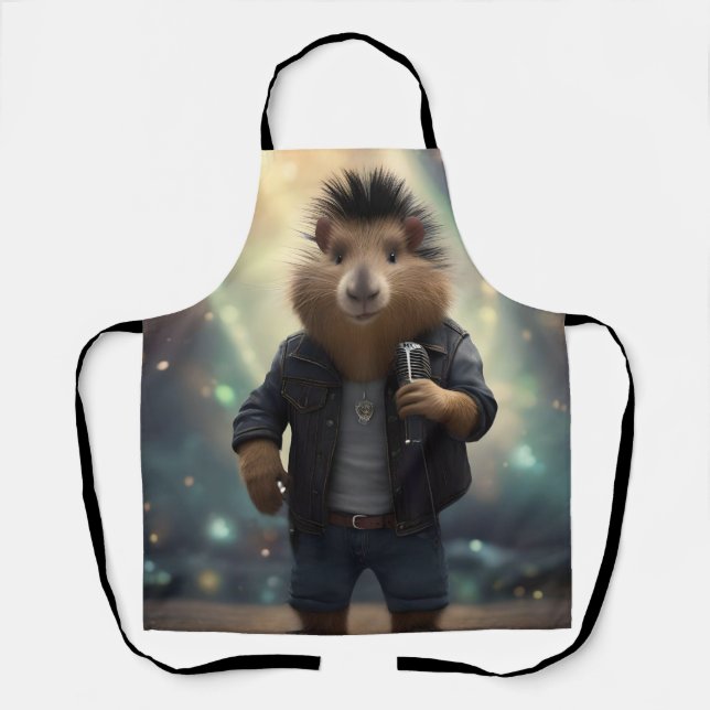 "Mohawk Capybara: Rockin' der Fluss!" Schürze (Vorderseite)