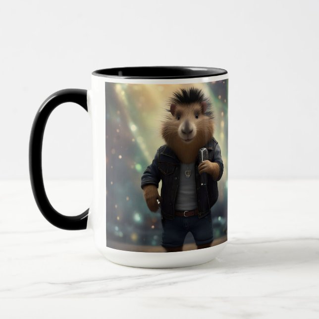 "Mohawk Capybara: Rockin' der Fluss!" Tasse (Links)