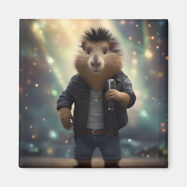 Mohawk Capybara Rockstar, Magnet (Vorne)
