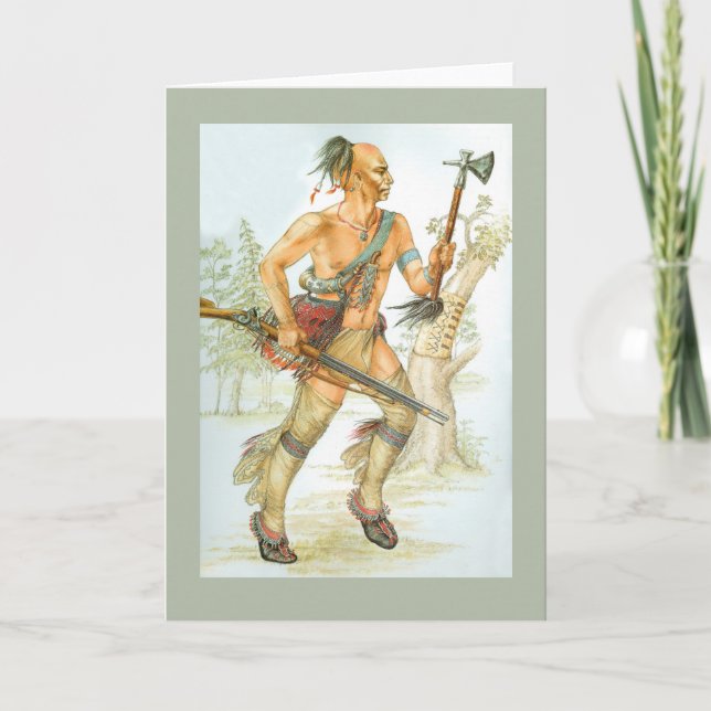 Mohawk-Krieger Feiertagskarte (Vorderseite)
