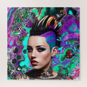 Mohawk-Punk-Girl Abstract Art