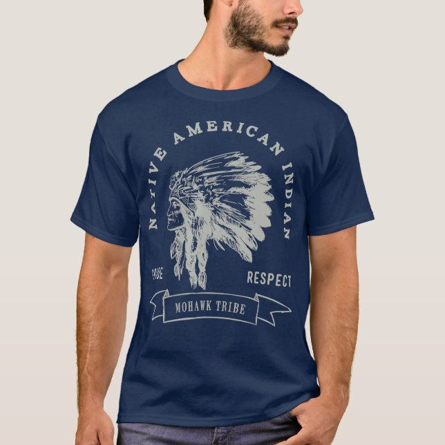 Mohawk Stamm Native Amerikanische Ureinwohner Prid T-Shirt (Vorderseite)