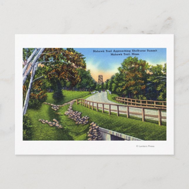 Mohawk Trail nähert sich dem Gipfel von Shelburne Postkarte (Vorderseite)