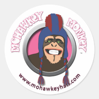 Mohawkey Monkey Runder Aufkleber