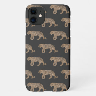 Mohionista Gold Black Glitzer Tiger Muster iPhone 11 Hülle