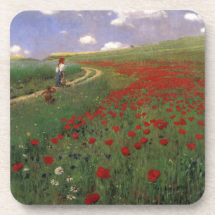 Mohn auf dem Feld SZINYEI MERSE, Pál rote Blume Getränkeuntersetzer
