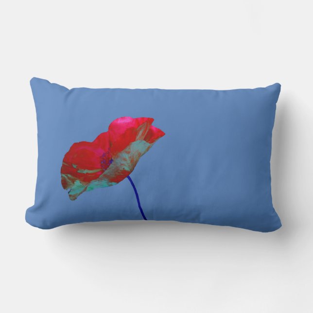 Mohn auf lila lendenkissen (Vorderseite)