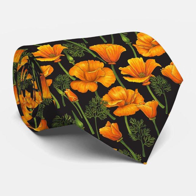 Mohn aus Kalifornien Krawatte (Gerollt)