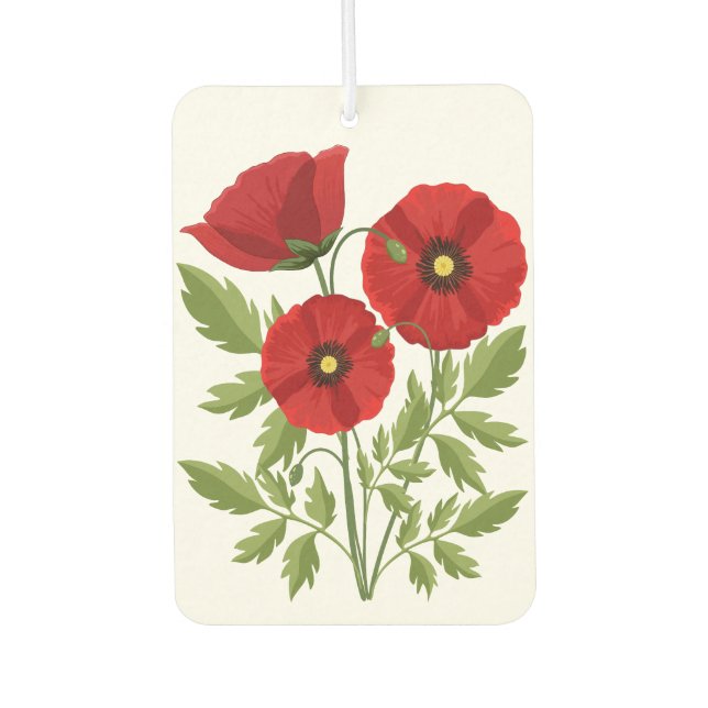 Mohn blüht fröhlich Sommer Blume Autolufterfrischer (Vorderseite)
