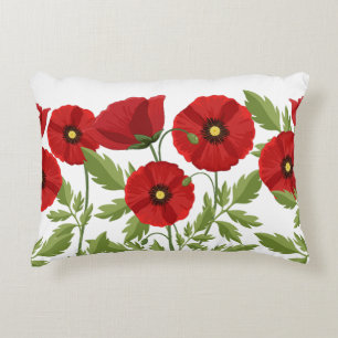 Mohn blüht fröhlich Sommer Blume Dekokissen