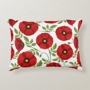 Mohn blüht fröhlich Sommer Blume Dekokissen