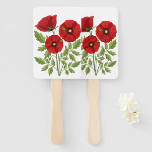 Mohn blüht fröhlich Sommer Blume Fächer