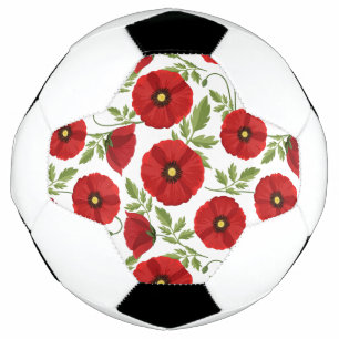 Mohn blüht fröhlich Sommer Blume Fußball