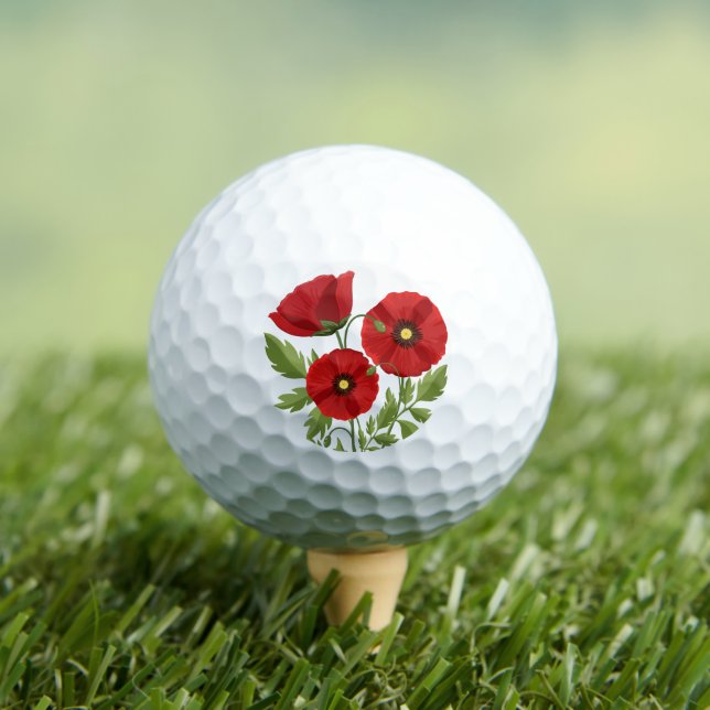 Mohn blüht fröhlich Sommer Blume Golfball (Insitu T-Shirt)