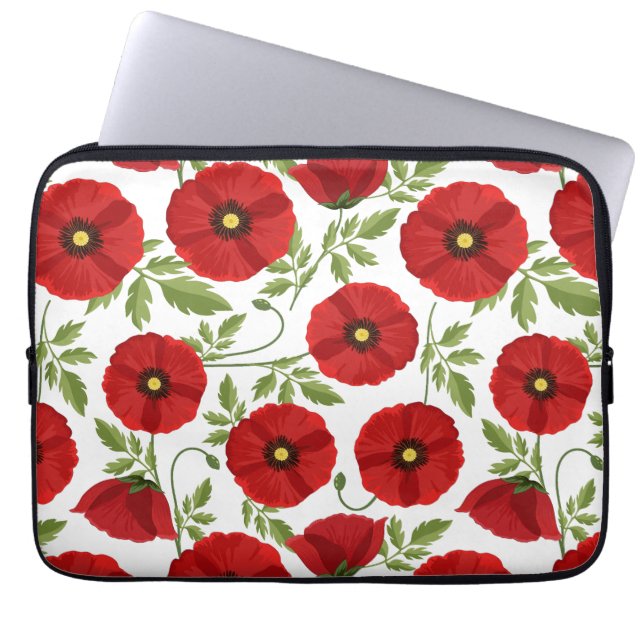 Mohn blüht fröhlich Sommer Blume Laptopschutzhülle (Vorderseite)