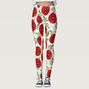 Mohn blüht fröhlich Sommer Blume Leggings
