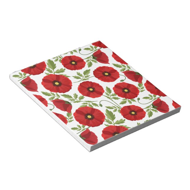 Mohn blüht fröhlich Sommer Blume Notizblock (angewinkelt)